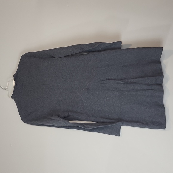 EVERLANE Dark Gray Mock Neck Cotton Jersey Long Sleeve Minimalist Dress - Picture 5 of 9